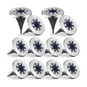 UFOND Paquete de 12 luces solares de tierra luces LED_1