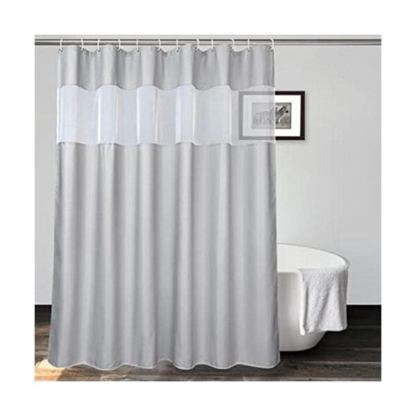 UFRIDAY Cortina de ducha gris de 71 x 74 pulgadas cortina_1