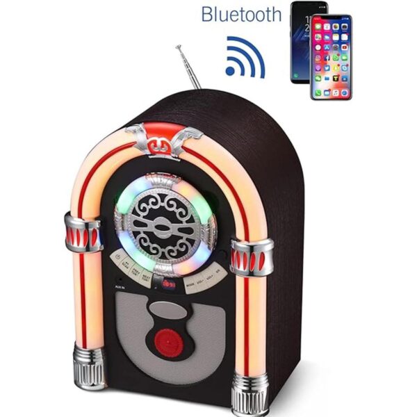UEME Jukebox retro de mesa con Bluetooth radio FM puerto_4