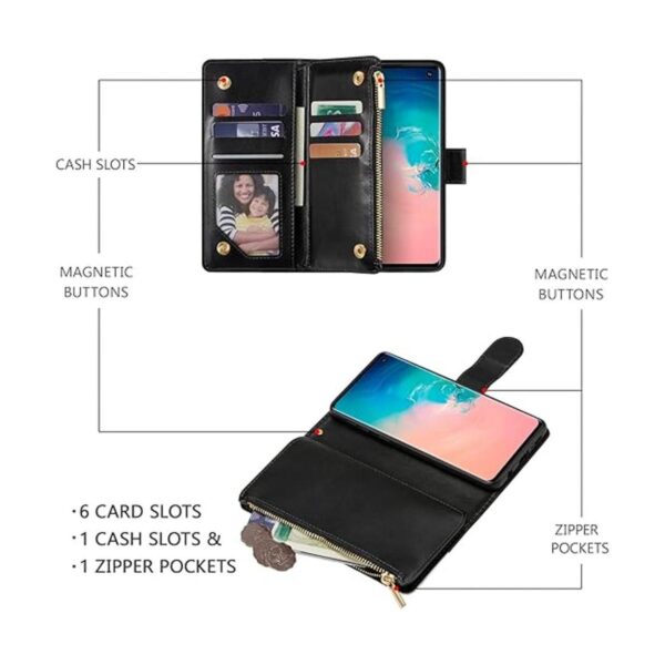 UEEBAI Funda tipo cartera para Samsung Galaxy S10 de piel_2