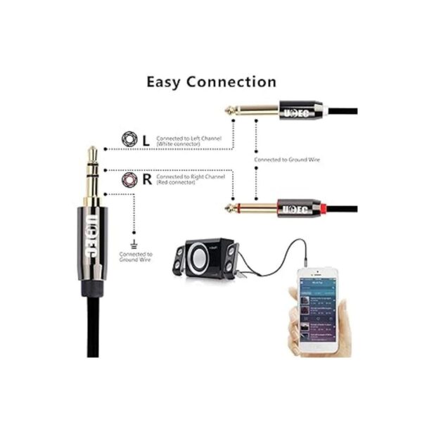 UCEC Cable divisor de cable en Y mono TS de 0.138 in 18_3