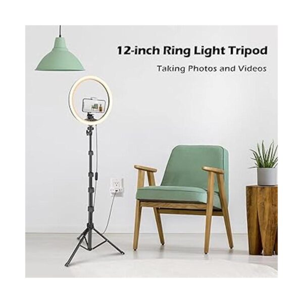 UBeesize Anillo de luz LED de 12 pulgadas con soporte de_3