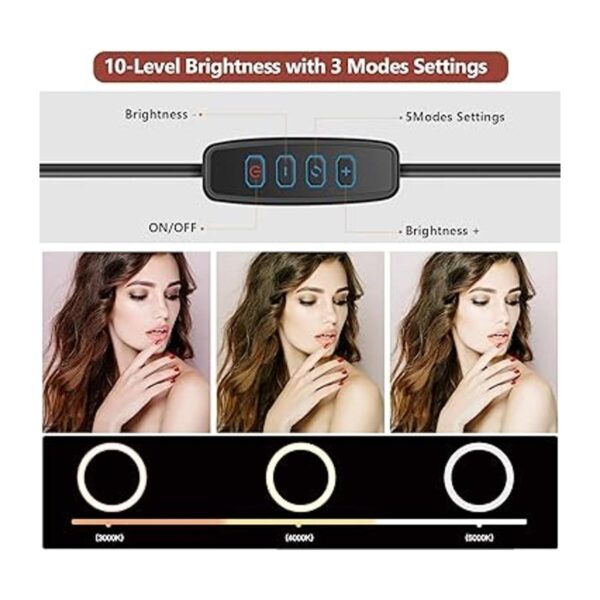 UBeesize Anillo de luz LED de 12 pulgadas con soporte de_2