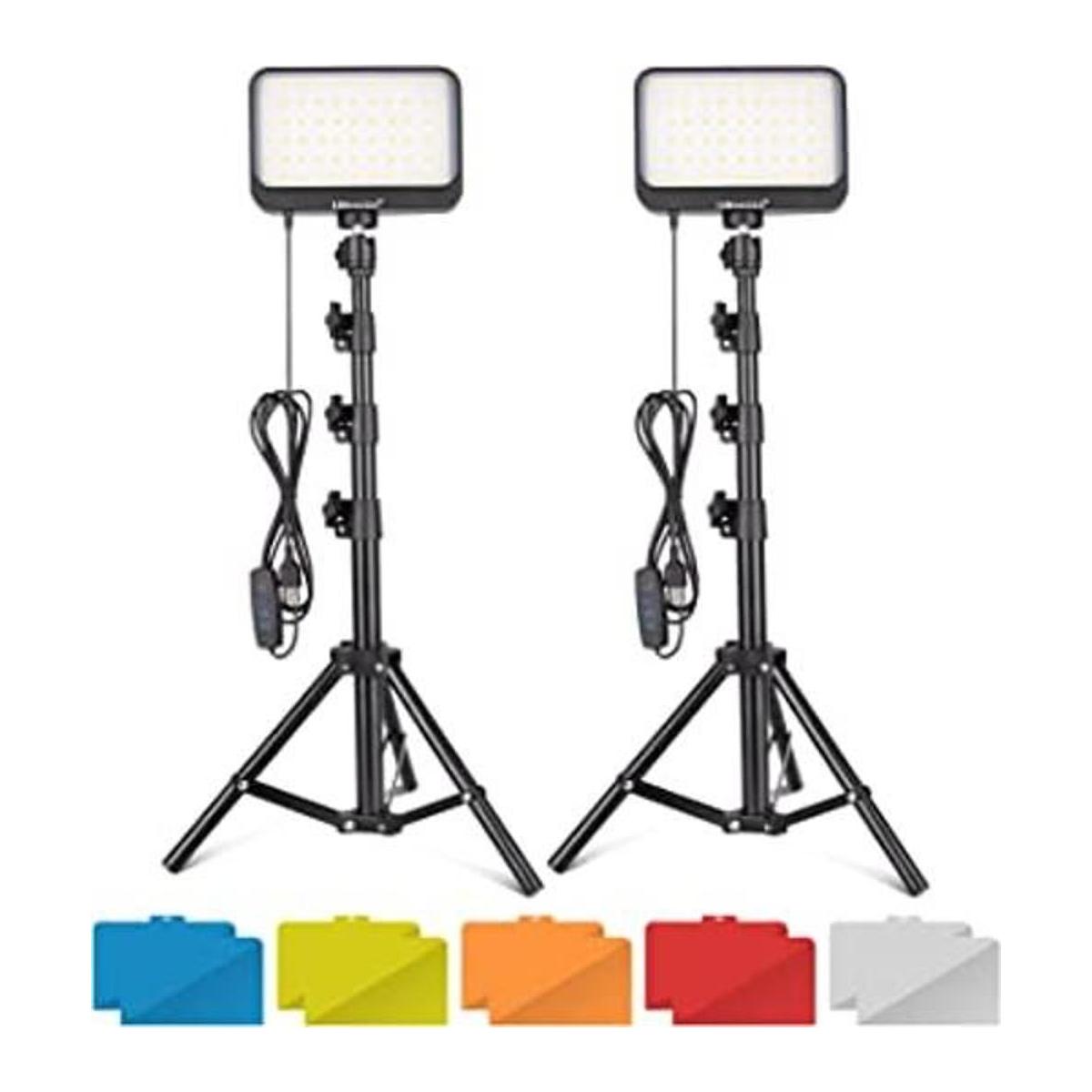 UBeesize Kit de luz de video LED 2 piezas de iluminación