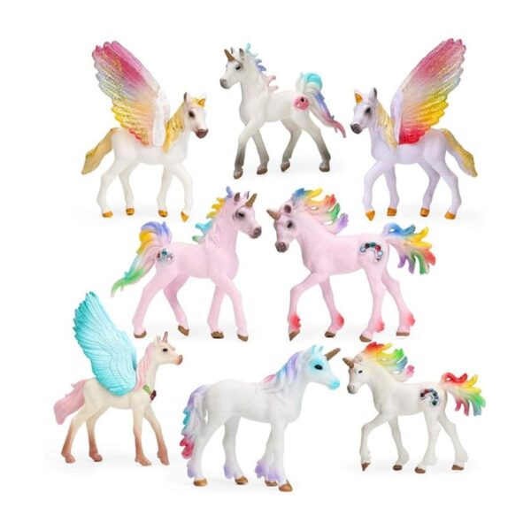 Juego de 8 figuras de unicornio con diseño de unicornio