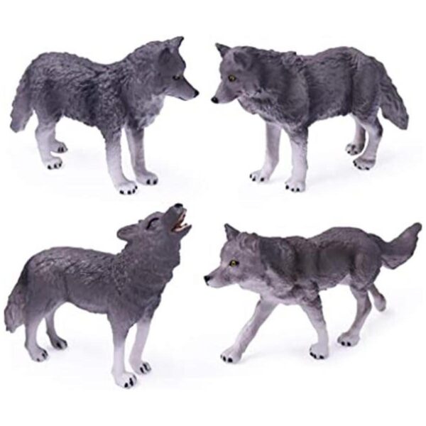 Juego de 4 figuras de juguete de lobo para niños figuras_1