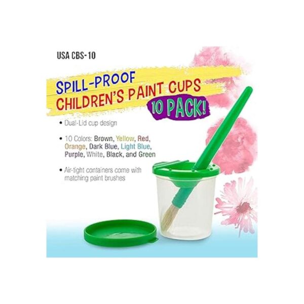 U.S. Art Supply 10 piezas de vasos de pintura antiderrame_2