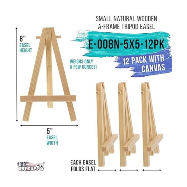 U.S. Art Supply Lienzo estirado de 5 x 5 pulgadas con mini