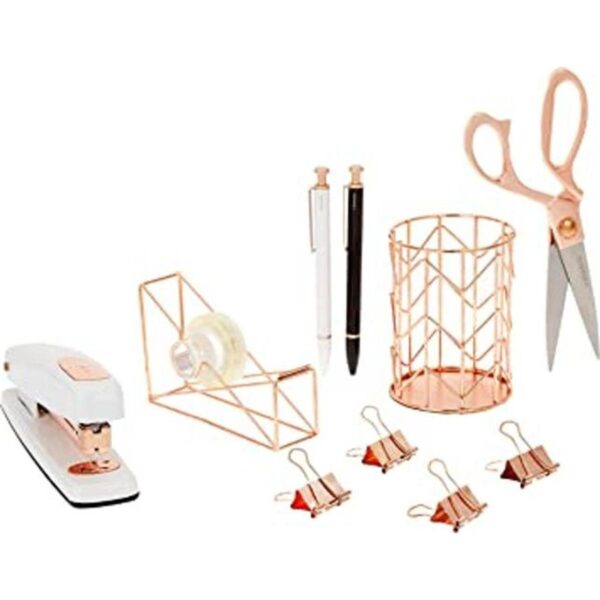 U Brands Desktop Accessory Kit Office Supplies Set Rose_1