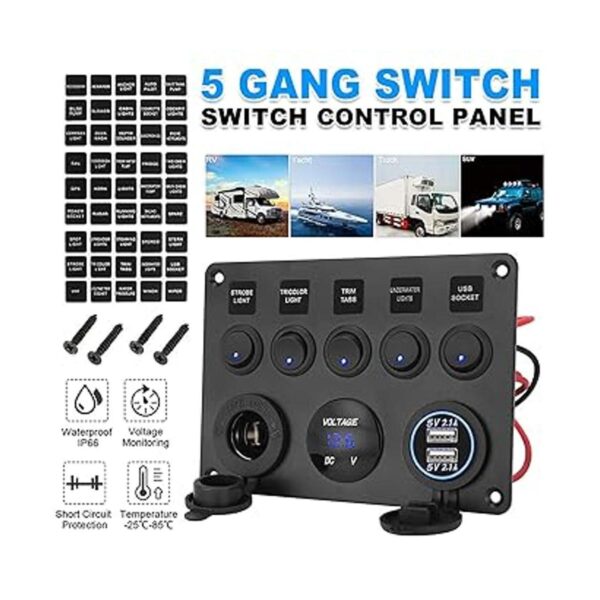 Panel de interruptor basculante marino de 5 pandillas_4