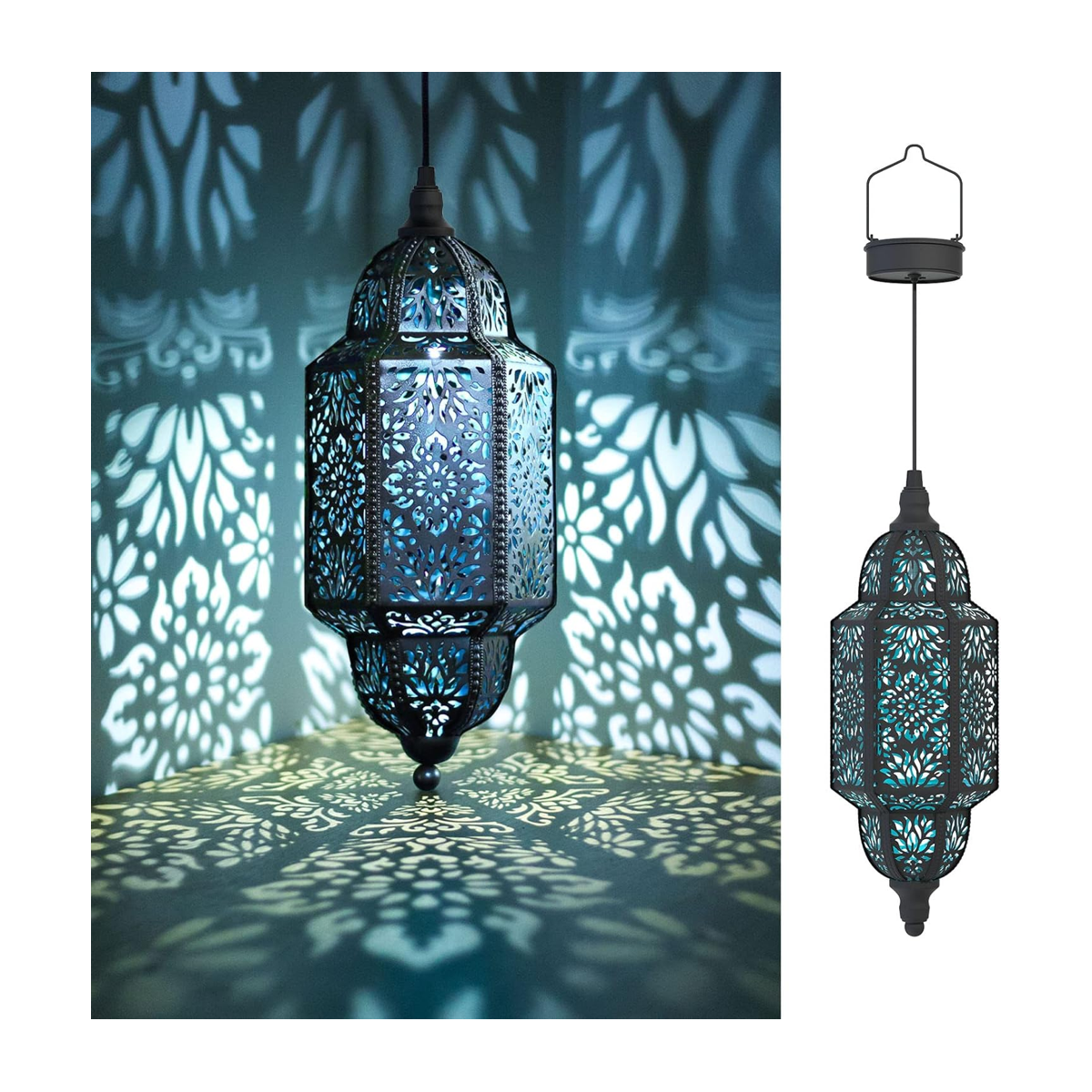 Twinkya Paquete de 2 luces solares colgantes para jardín