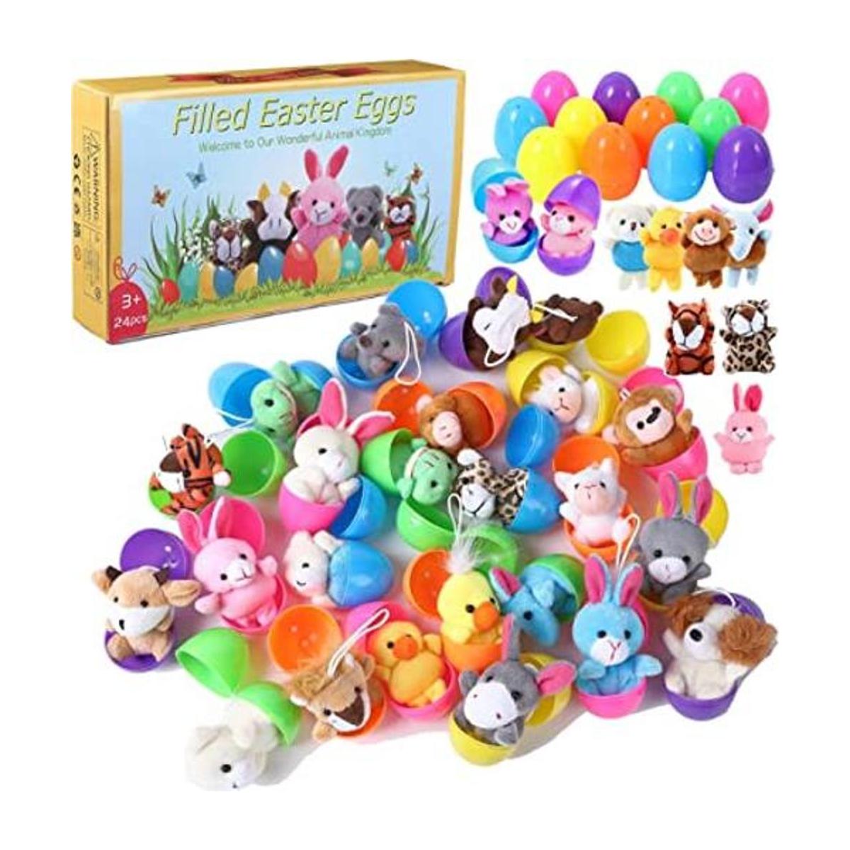Paquete de 24 huevos de Pascua rellenos con mini animales