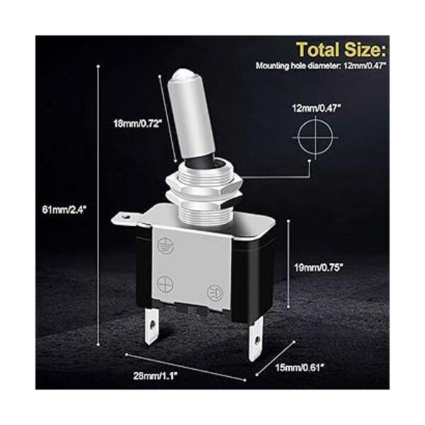 Twidec3Pcs Rocker Lighted Toggle Switch 12V 20A Heavy_2