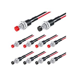Twidec 10 piezas 1A 250V AC 2 pines SPST negro rojo