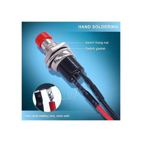 Twidec 10 piezas 1A 250V AC 2 pines SPST negro rojo