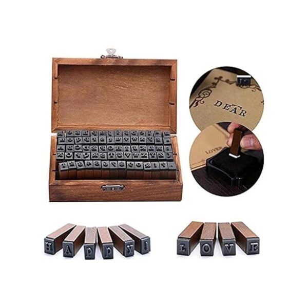 Tvoip 70 sellos de alfabeto de madera letras decorativas