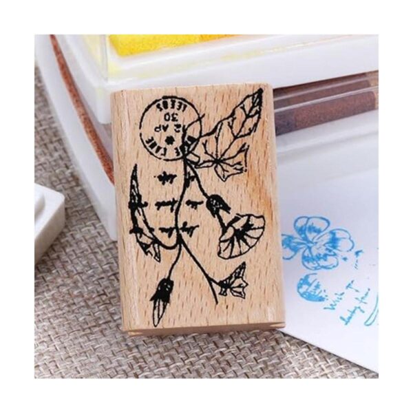 Tvoip Juego de 9 sellos de madera con patrón de flores