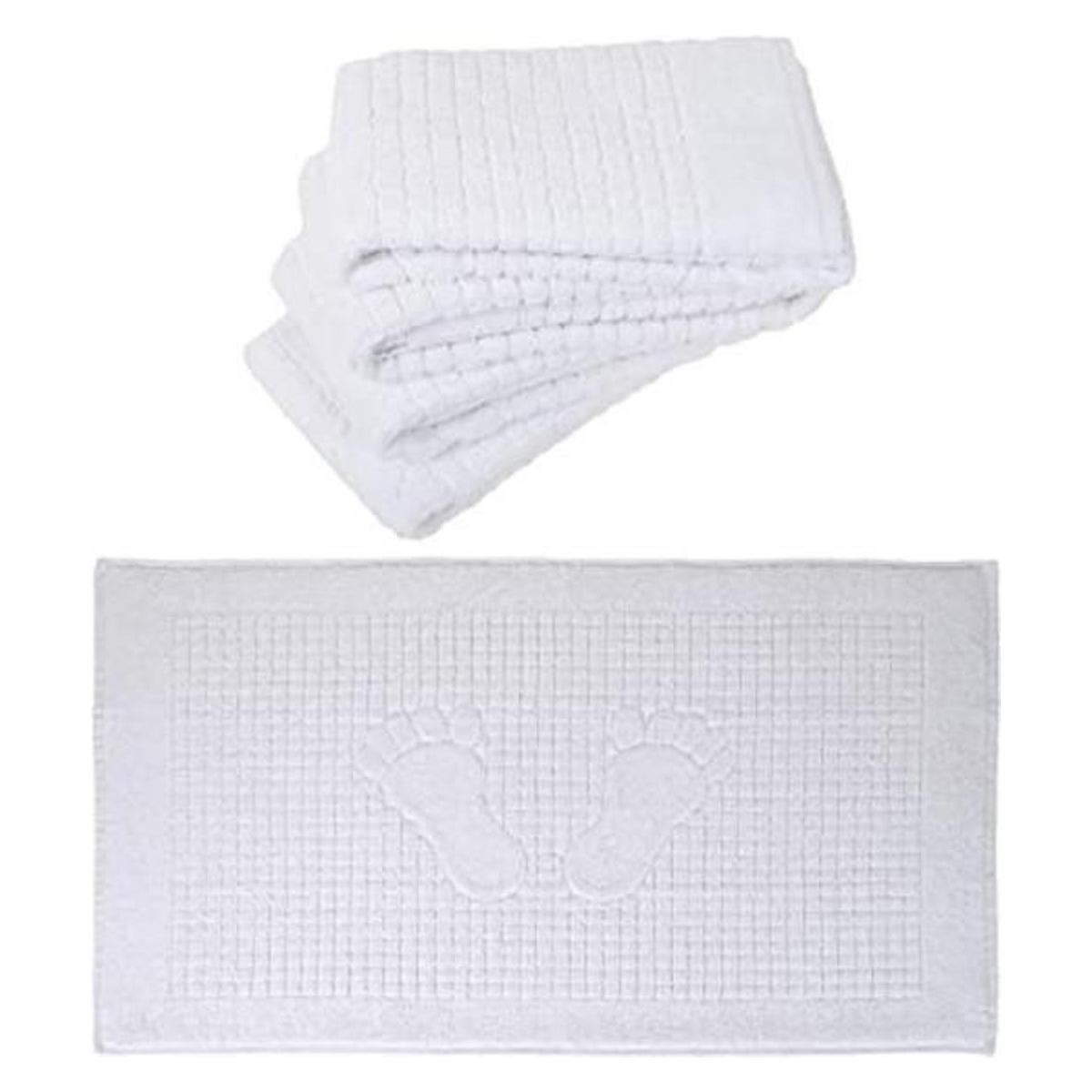 Juego de 4 alfombrillas de baño de algodón para baño
