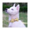 Collar de perro floral con elegante pajarita de algodón_4