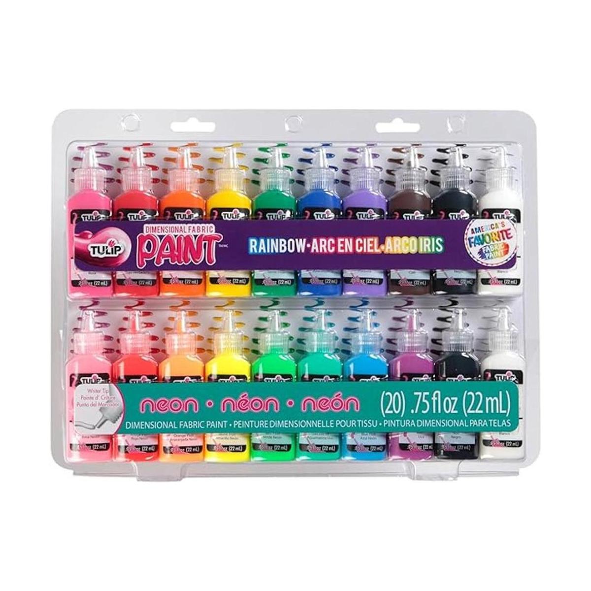 Pintura dimensional metalizada para tela empaque de 6 de
