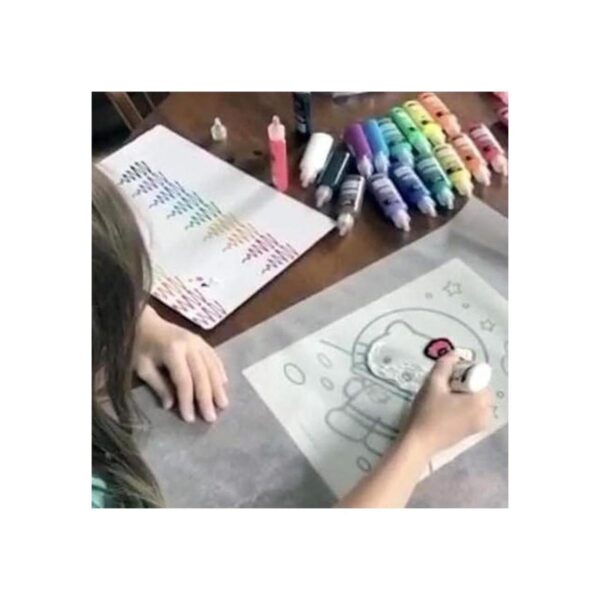 Pintura dimensional metalizada para tela empaque de 6 de_6