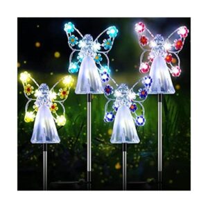 Tujoe 4 piezas de luces solares de ángel para jardín_1