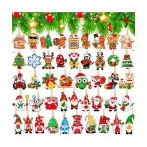 45 llaveros de pintura de diamantes de Navidad adornos de