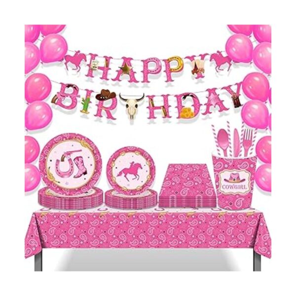 Mantel de fiesta de cumpleaños con temática de vaquera
