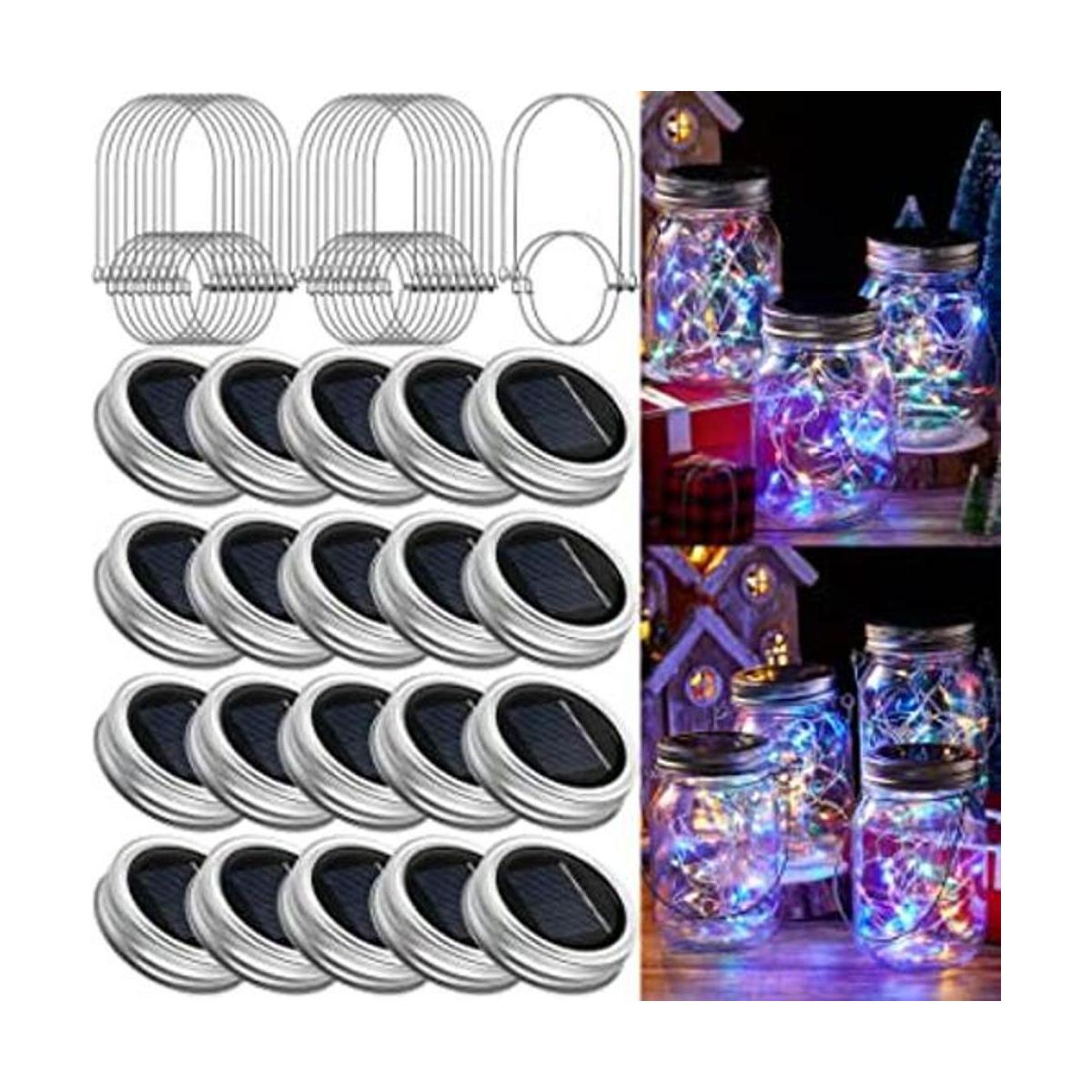 Paquete de 20 luces solares de masón luces LED para