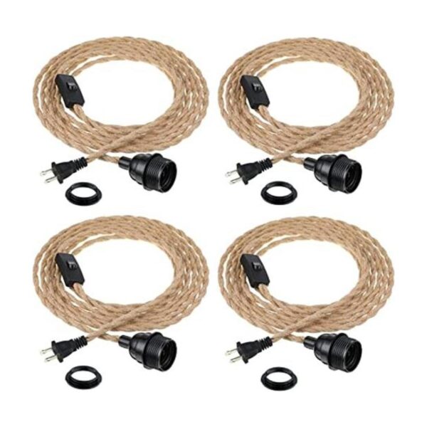Paquete de 4 cables de luz colgante de 15 pies kit de_1