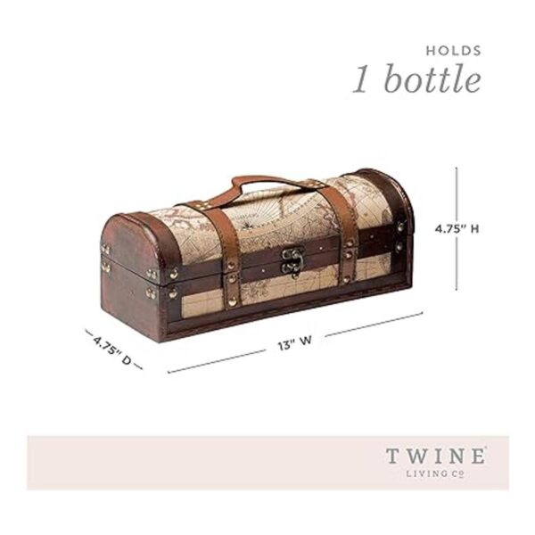 Twine Old World Caja de regalo para botella de vino caja