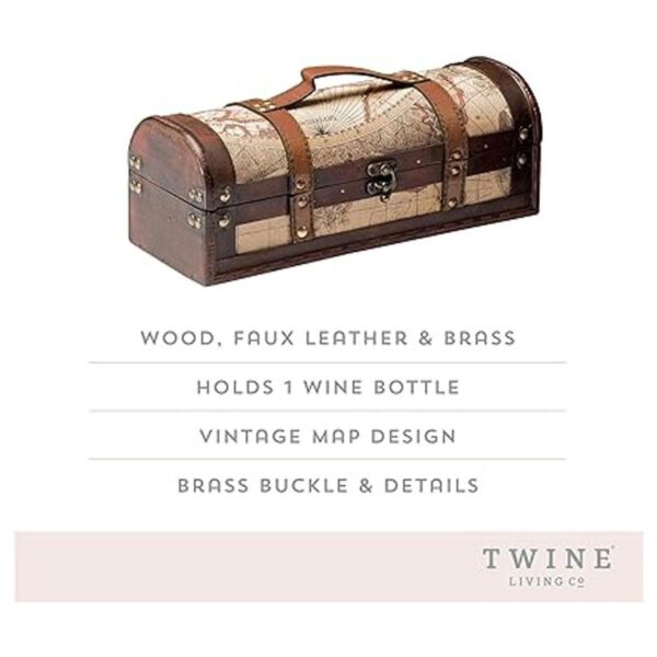 Twine Old World Caja de regalo para botella de vino caja