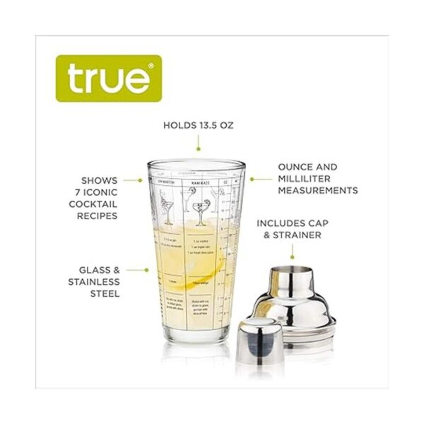 True Coctelera de vidrio con recetas de cóctel coctelera_2