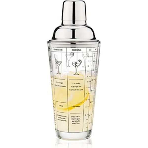 True Coctelera de vidrio con recetas de cóctel coctelera_1