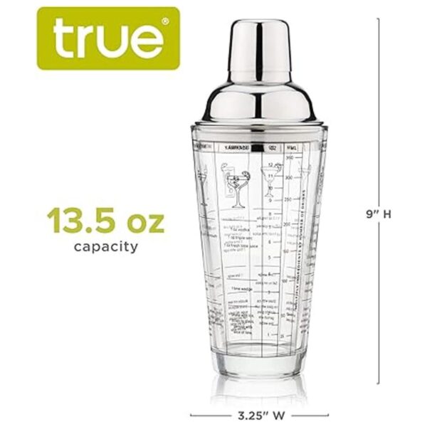 True Coctelera de vidrio con recetas de cóctel coctelera_3