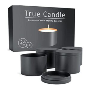 True Candle Paquete de 24 latas de velas negras mate de 4_1