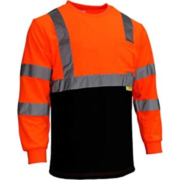 Clase 3 HiViz Camisetas de seguridad de fondo negro con_1