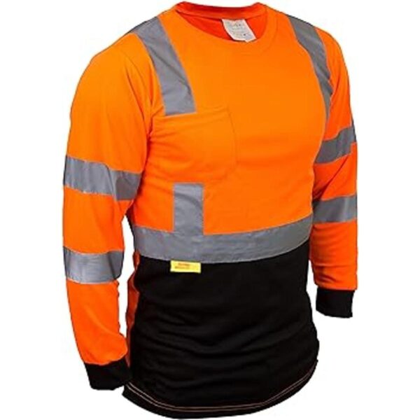 Clase 3 HiViz Camisetas de seguridad de fondo negro con_2
