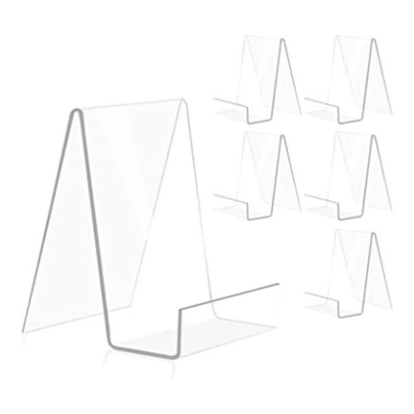 Paquete de 6 soportes de acrílico para libros_1