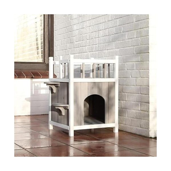 TRIXIE Casa de madera para mascotas con balcón_3
