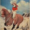 Letrero de metal con texto en inglés Girl Riding A Horse_1
