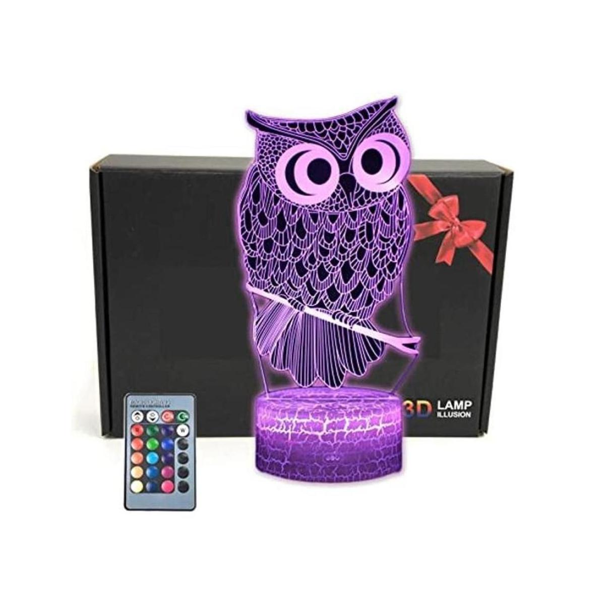 TriPro Lámpara de mesa con diseño de búho en 3D para