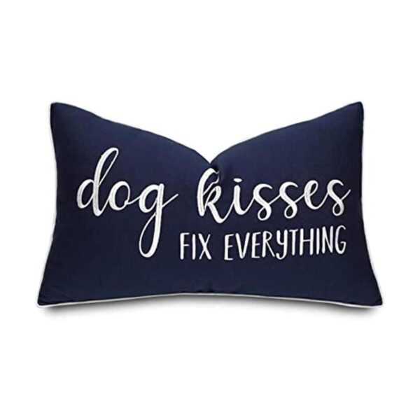 Rudransha Dog Kisses Fix Everything Funda de almohada_1