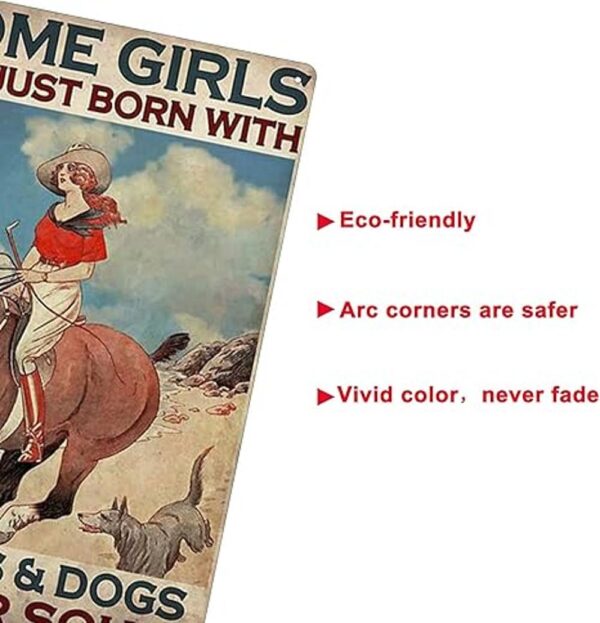 Letrero de metal con texto en inglés Girl Riding A Horse_3