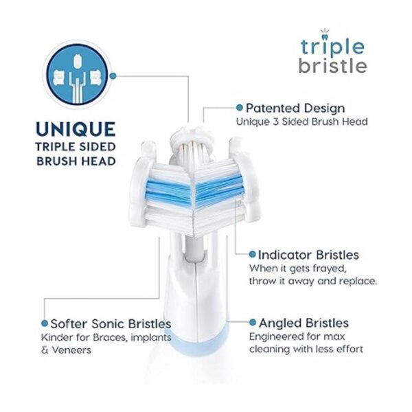 Triple Bristle GO Cepillo de dientes sónico portátil con_4