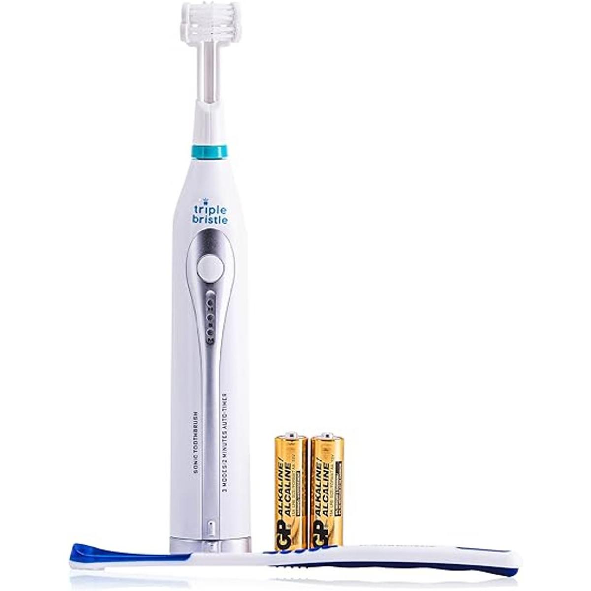 Triple Bristle GO Cepillo de dientes sónico portátil con