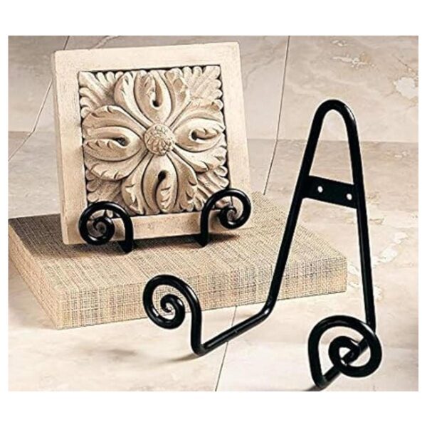Pequeño de Metal Negro Scroll caballete_4