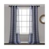 Lush Decor Navy Farmhouse Textured Grommet Sheer Window_1