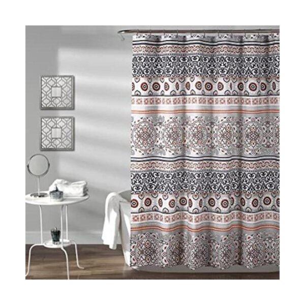 Lush Decor Nesco Cortina de ducha a rayas 72 x 72_1