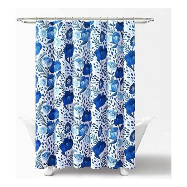 Lush Decor Cortina de ducha Blue Poppy Garden 72 x 72_3